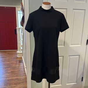 NWOT Karl Lagerfeld Black Short Sleeve Mock Neck Dress Sz 12